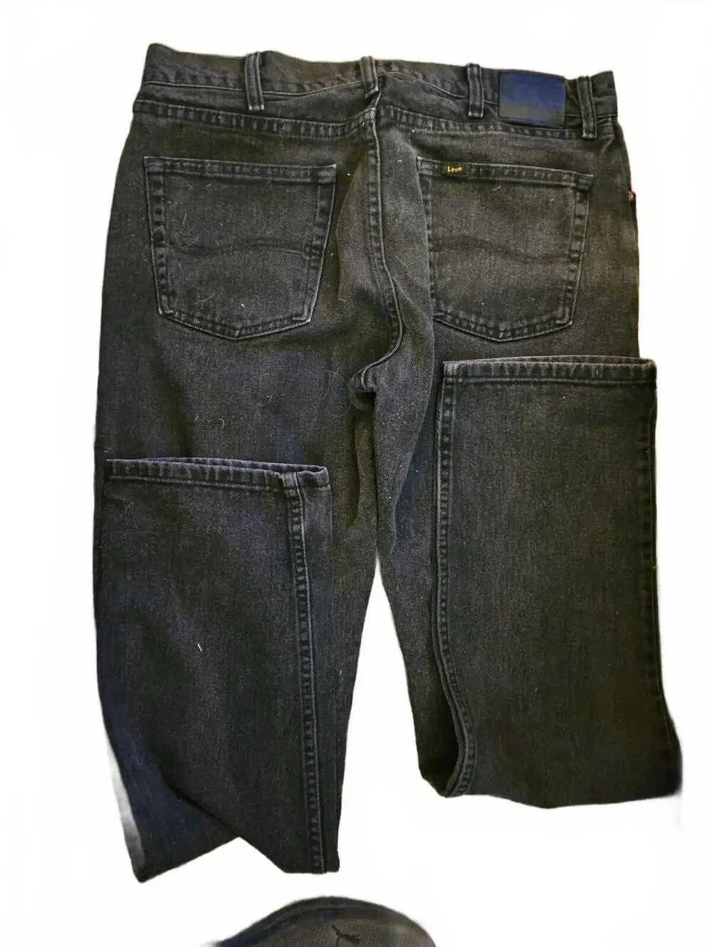 Lee Regular Fit Jeans Men 35x34 - Black Straight Leg Denim Jeans - EUC